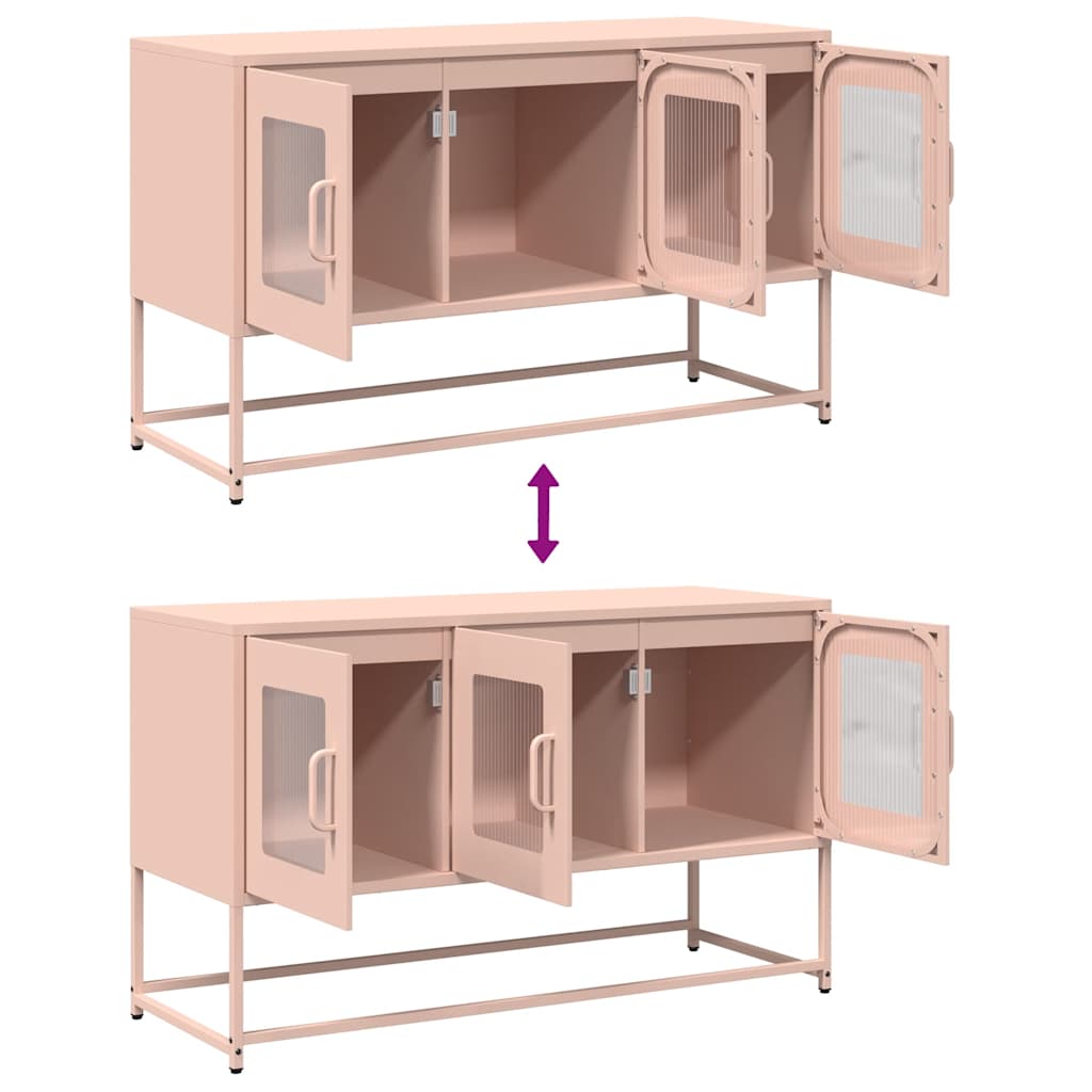 Meuble TV rose 100,5x39x60,5 cm acier laminé à froid - XIOS