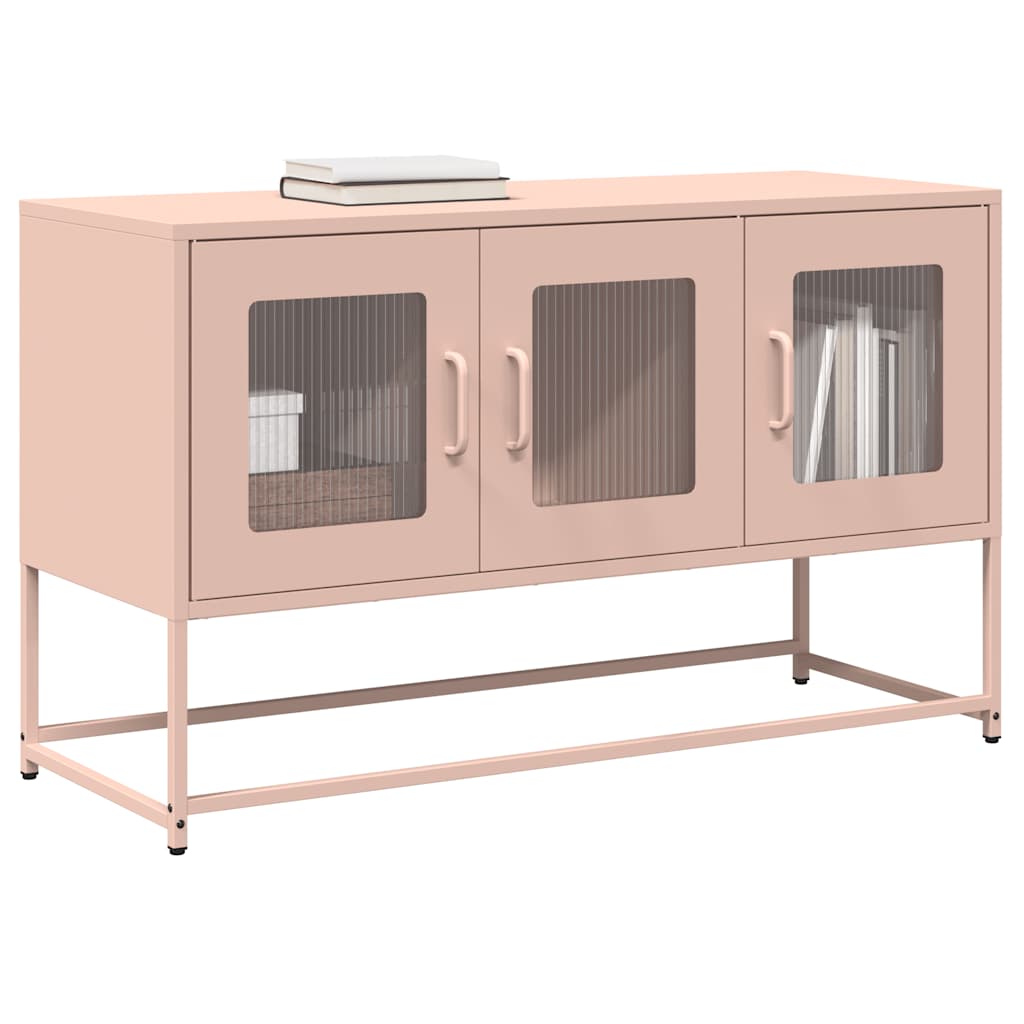 Meuble TV rose 100,5x39x60,5 cm acier laminé à froid - XIOS