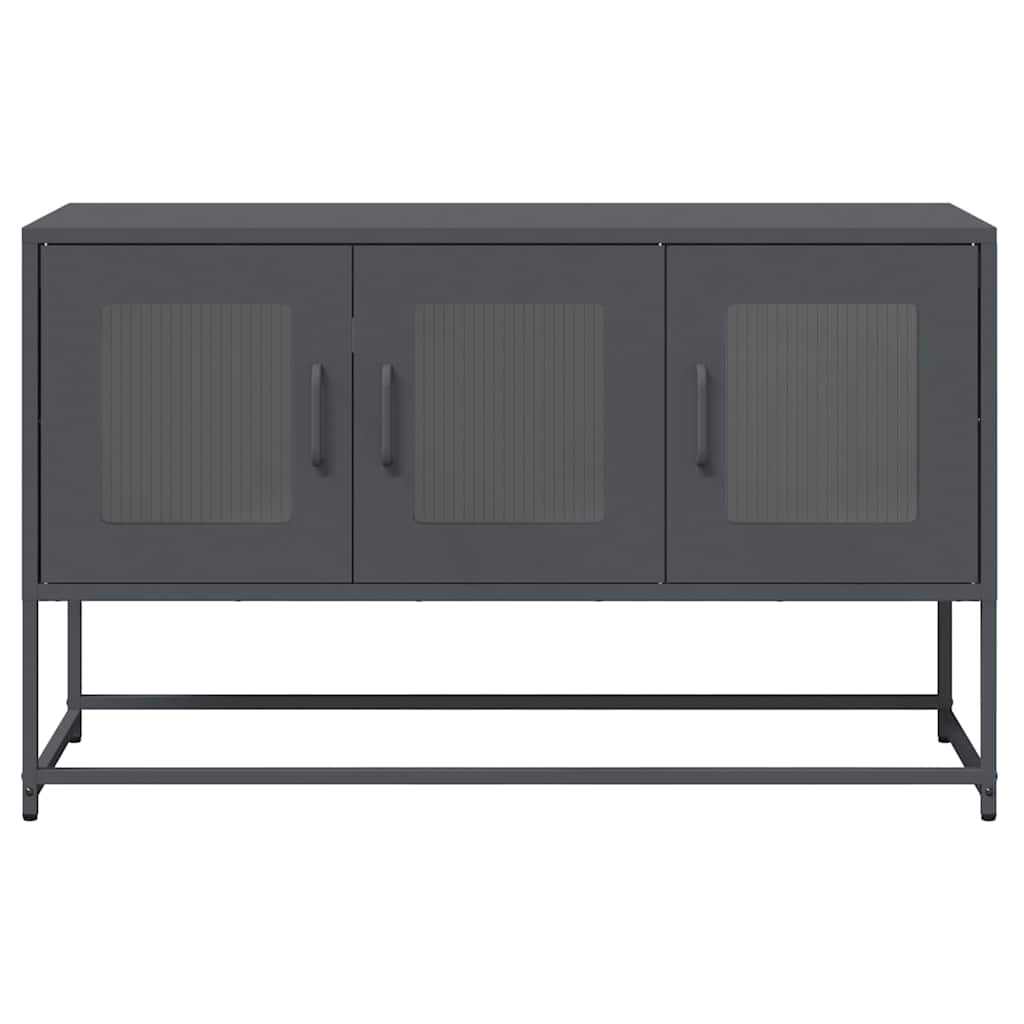Meuble TV anthracite 100,5x39x60,5 cm acier laminé à froid - XIOS