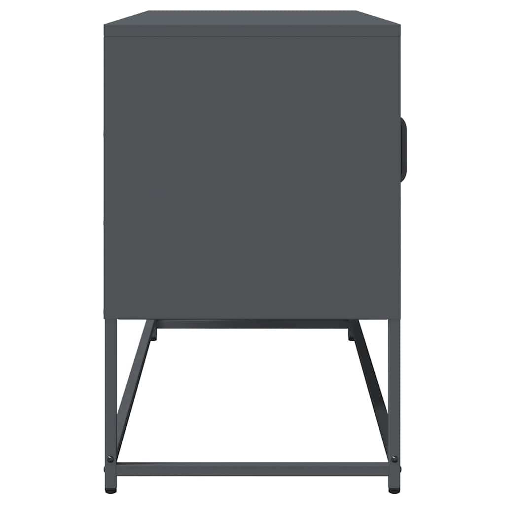 Meuble TV anthracite 100,5x39x60,5 cm acier laminé à froid - XIOS