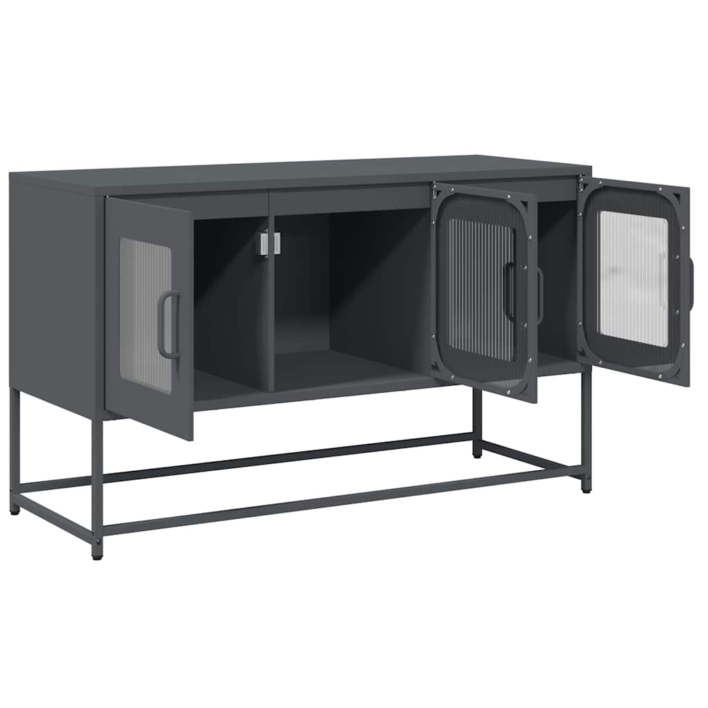 Meuble TV anthracite 100,5x39x60,5 cm acier laminé à froid - XIOS