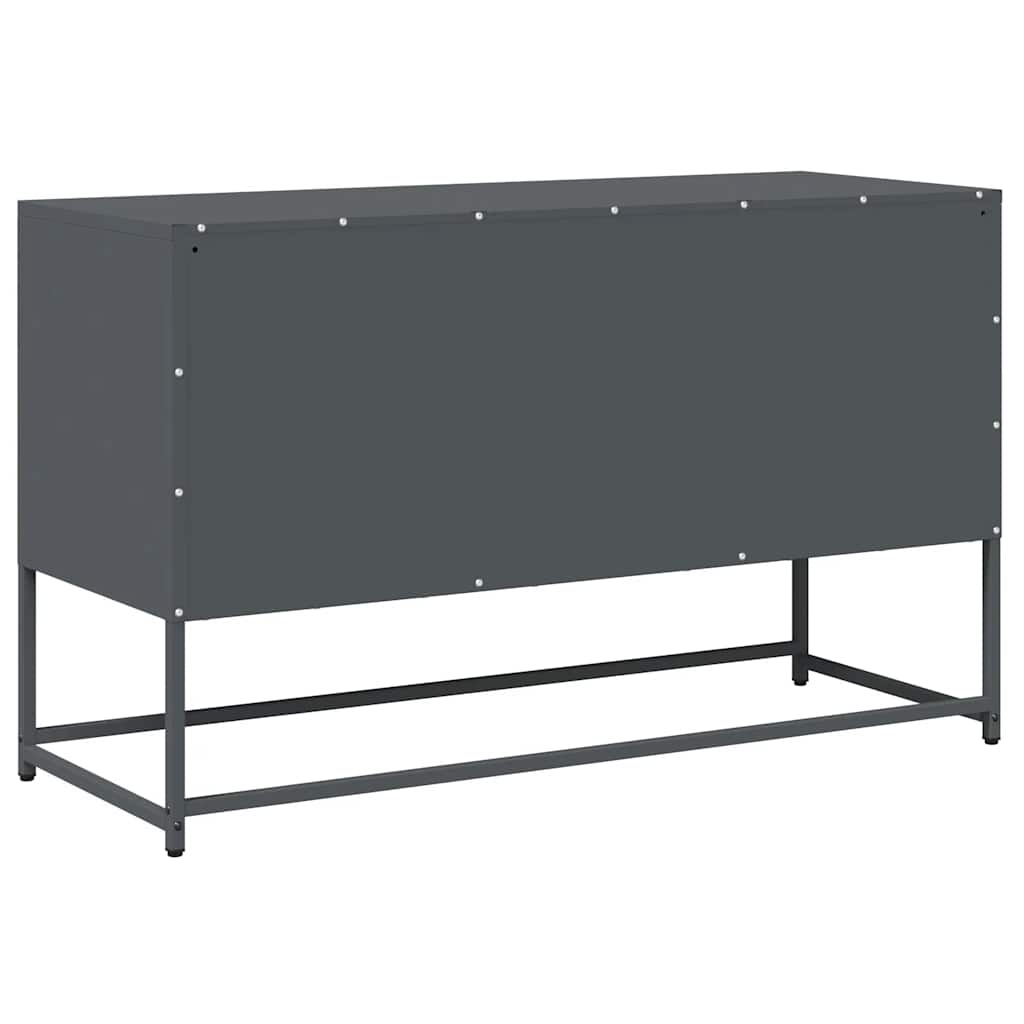 Meuble TV anthracite 100,5x39x60,5 cm acier laminé à froid - XIOS
