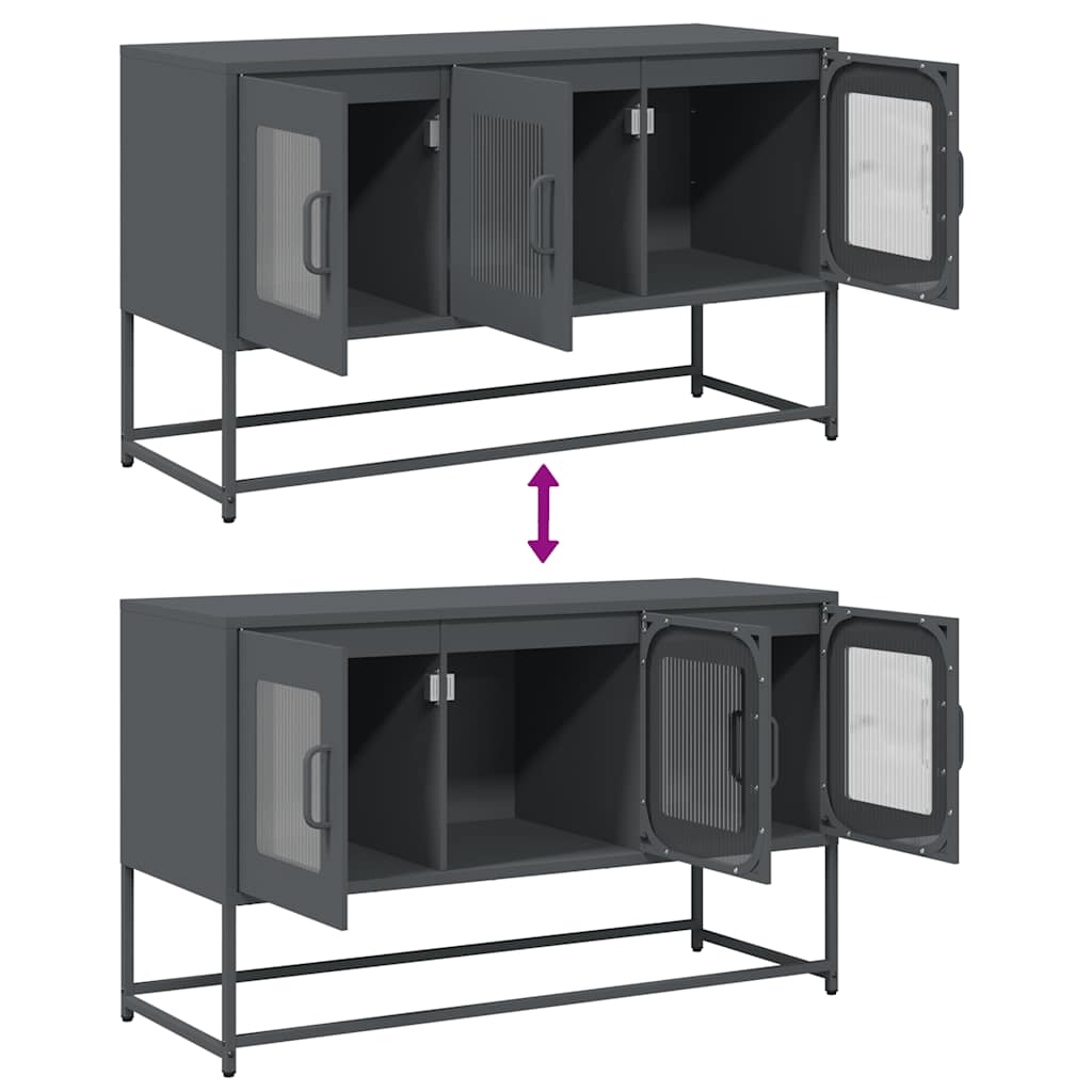 Meuble TV anthracite 100,5x39x60,5 cm acier laminé à froid - XIOS