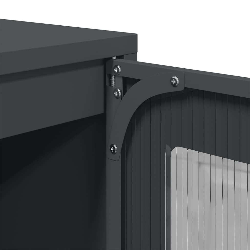 Meuble TV anthracite 100,5x39x60,5 cm acier laminé à froid - XIOS