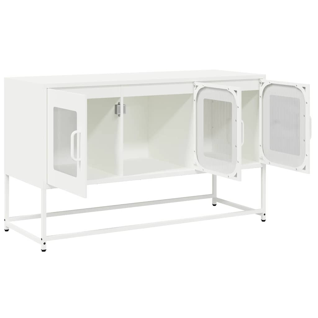 Meuble TV blanc 100,5x39x60,5 cm acier laminé à froid - XIOS
