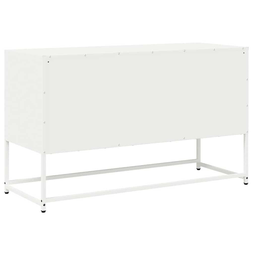 Meuble TV blanc 100,5x39x60,5 cm acier laminé à froid - XIOS