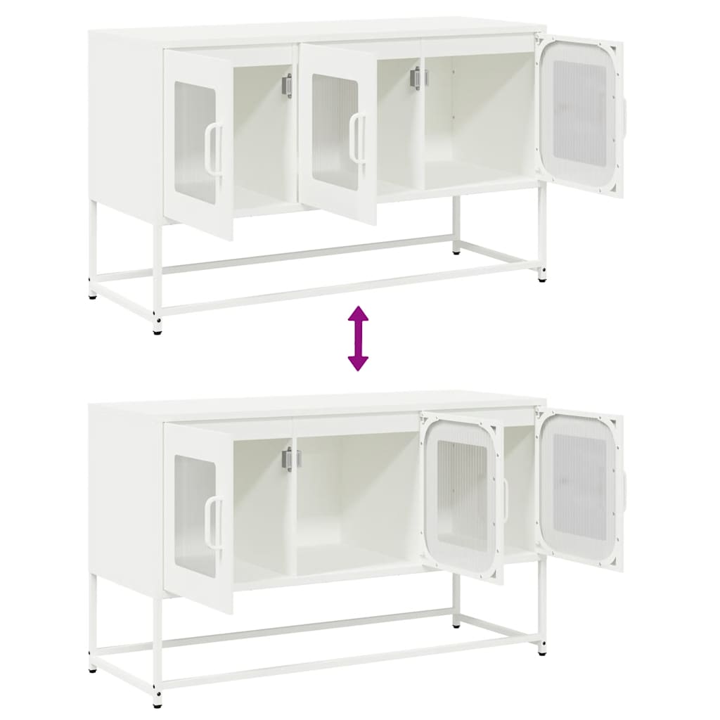 Meuble TV blanc 100,5x39x60,5 cm acier laminé à froid - XIOS