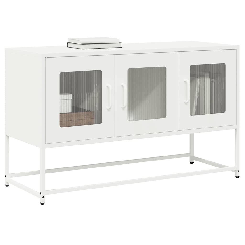 Meuble TV blanc 100,5x39x60,5 cm acier laminé à froid - XIOS