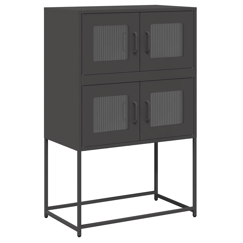 Buffet haut noir 68x39x107 cm acier - XIOS