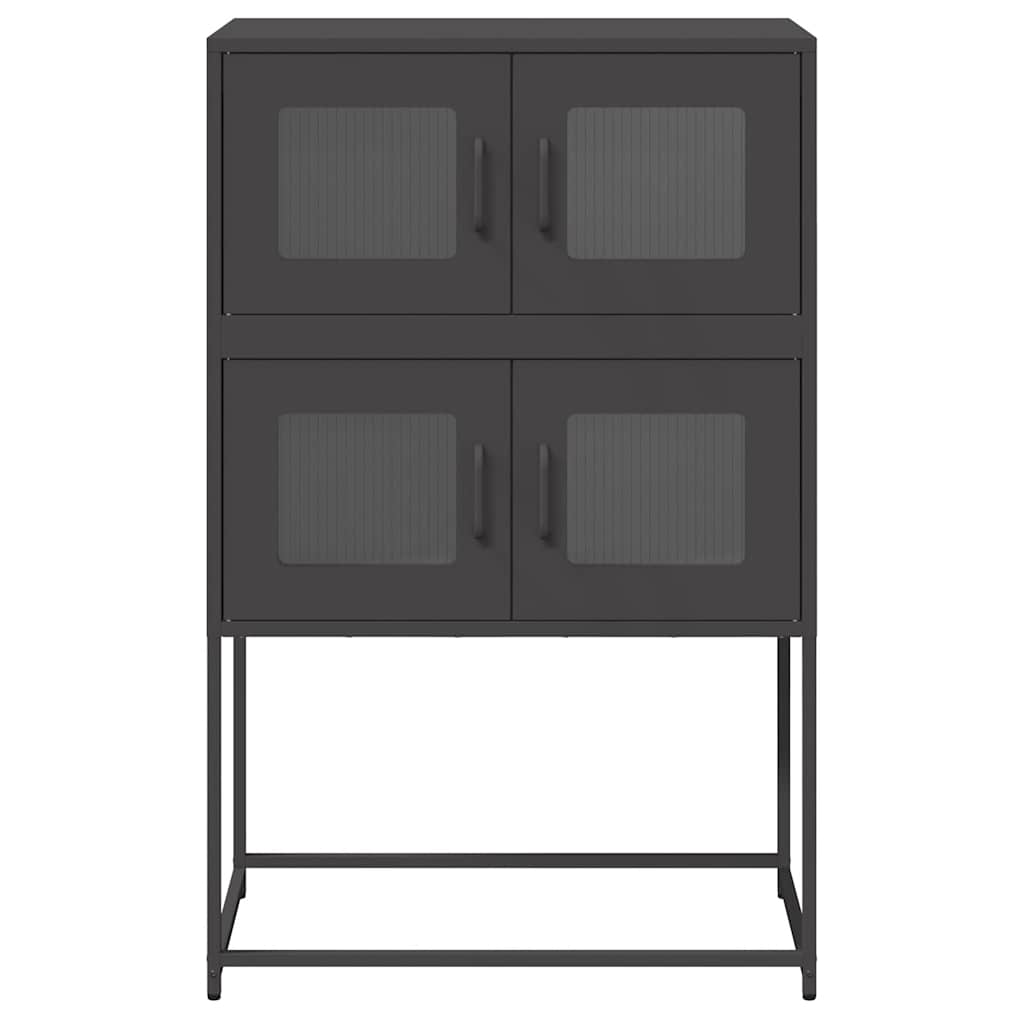 Buffet haut noir 68x39x107 cm acier - XIOS