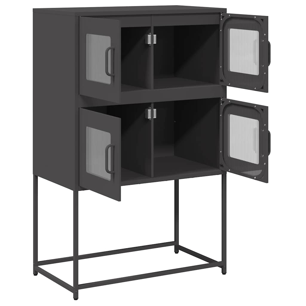 Buffet haut noir 68x39x107 cm acier - XIOS