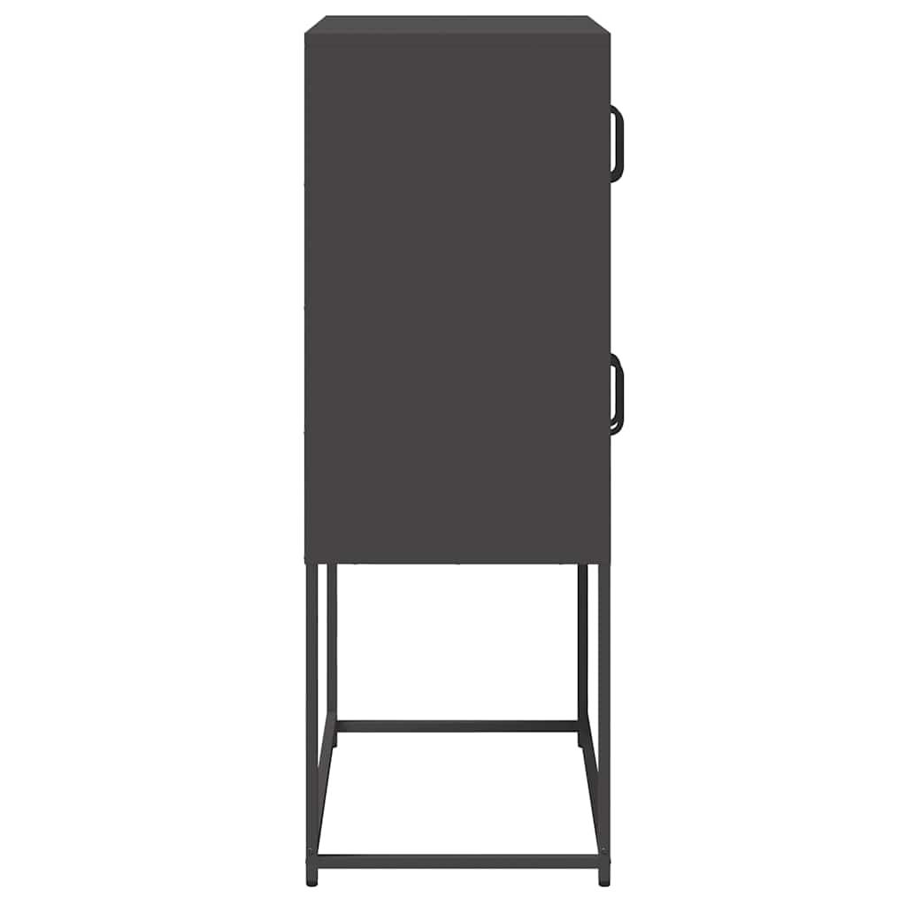 Buffet haut noir 68x39x107 cm acier - XIOS
