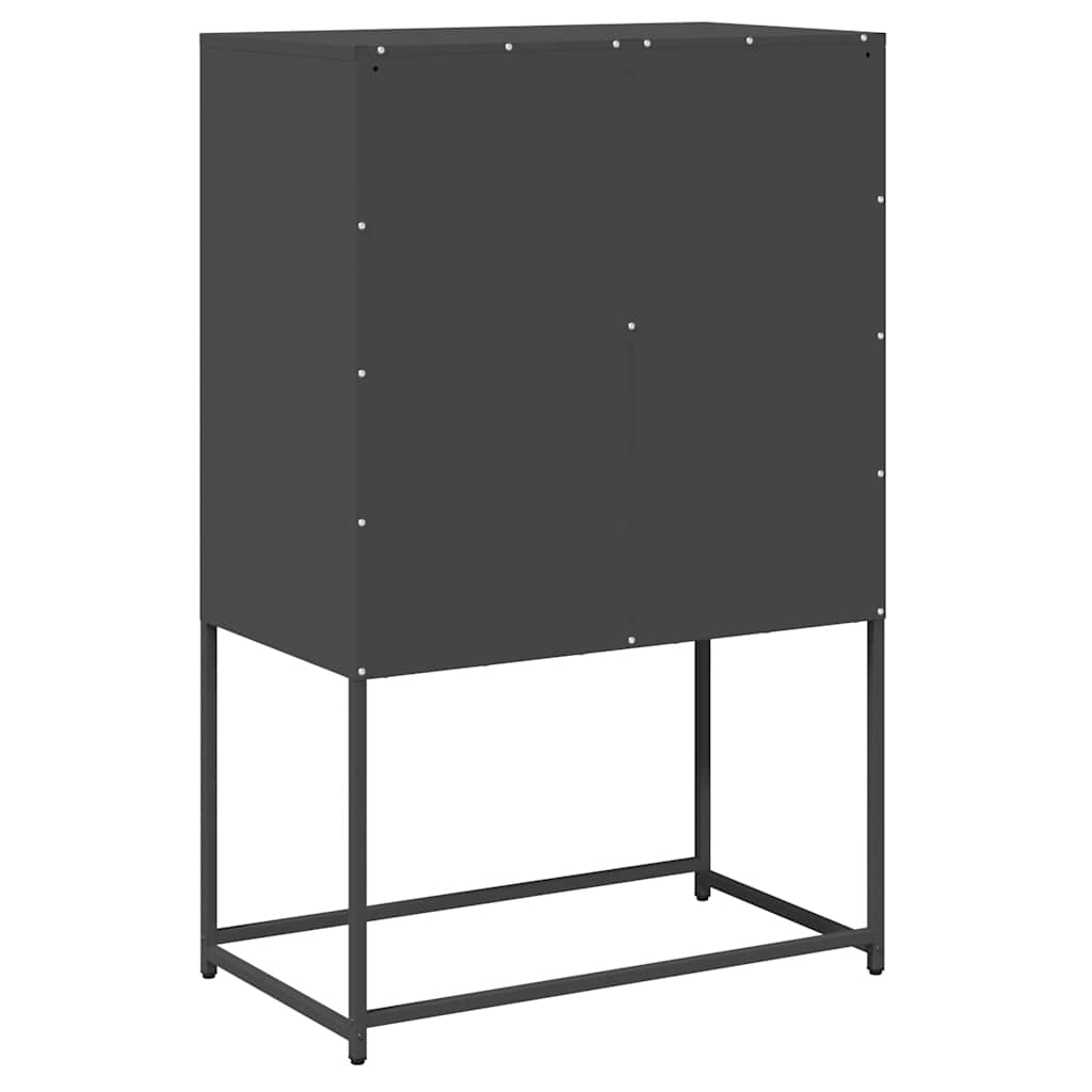 Buffet haut noir 68x39x107 cm acier - XIOS