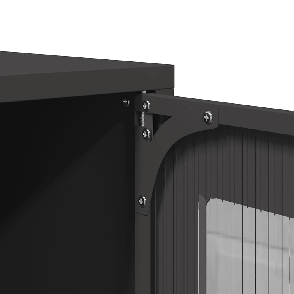 Buffet haut noir 68x39x107 cm acier - XIOS