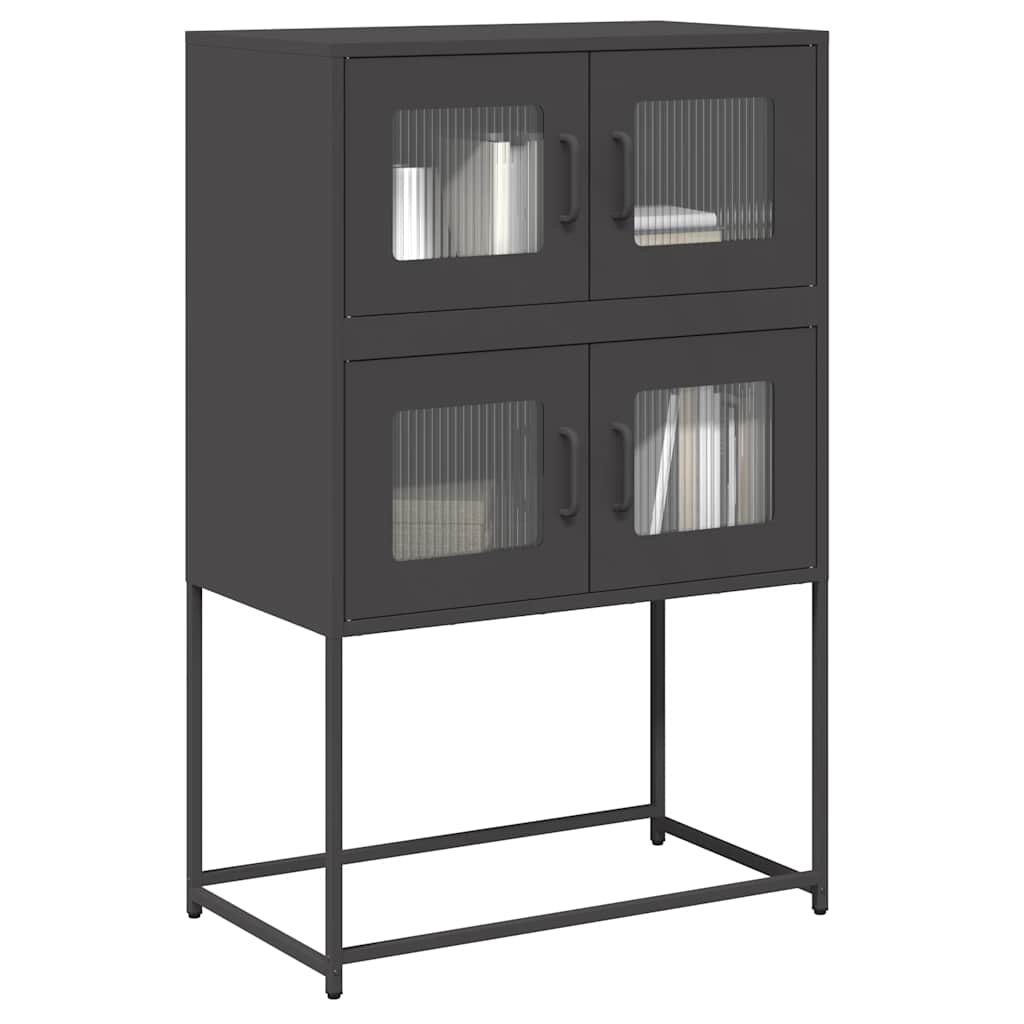 Buffet haut noir 68x39x107 cm acier - XIOS