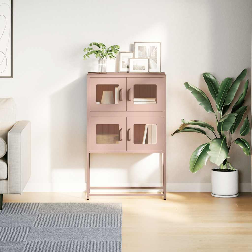 Buffet haut rose 68x39x107 cm acier - XIOS