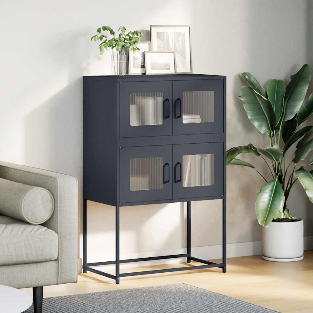 Buffet haut anthracite 68x39x107 cm acier - XIOS