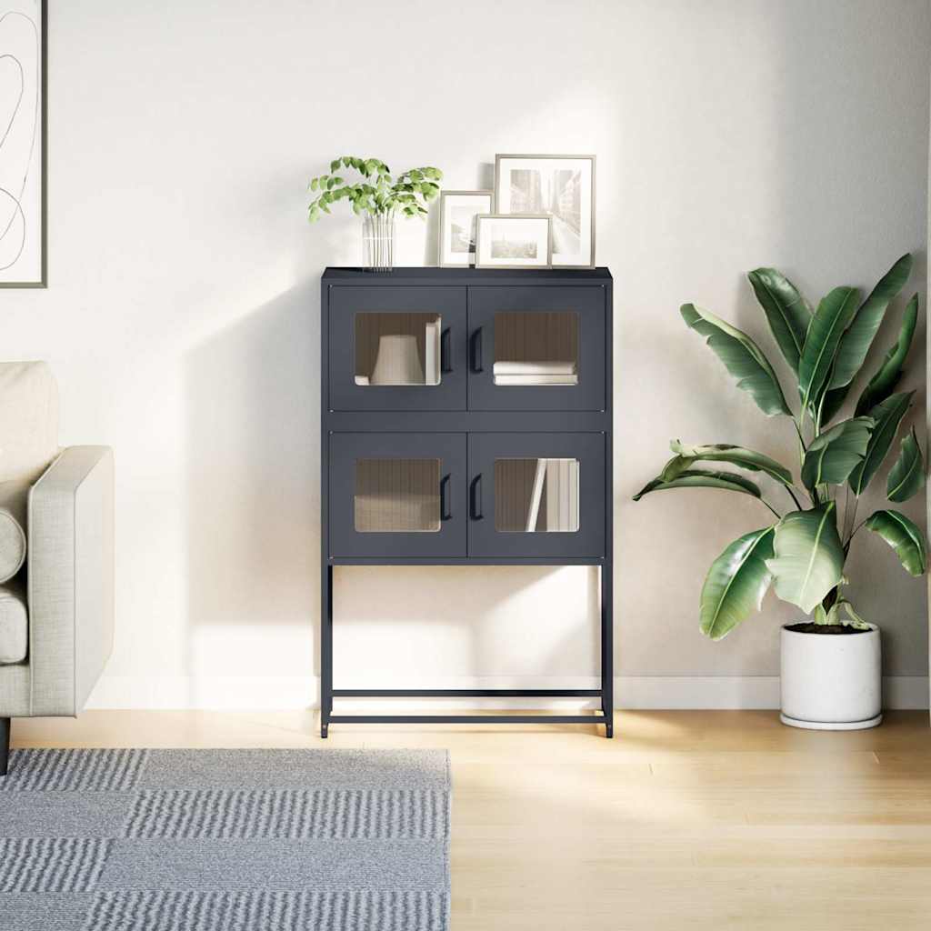 Buffet haut anthracite 68x39x107 cm acier - XIOS