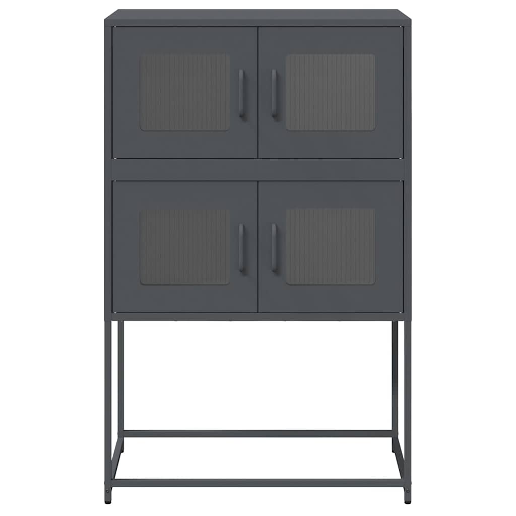 Buffet haut anthracite 68x39x107 cm acier - XIOS