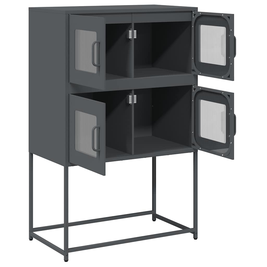 Buffet haut anthracite 68x39x107 cm acier - XIOS