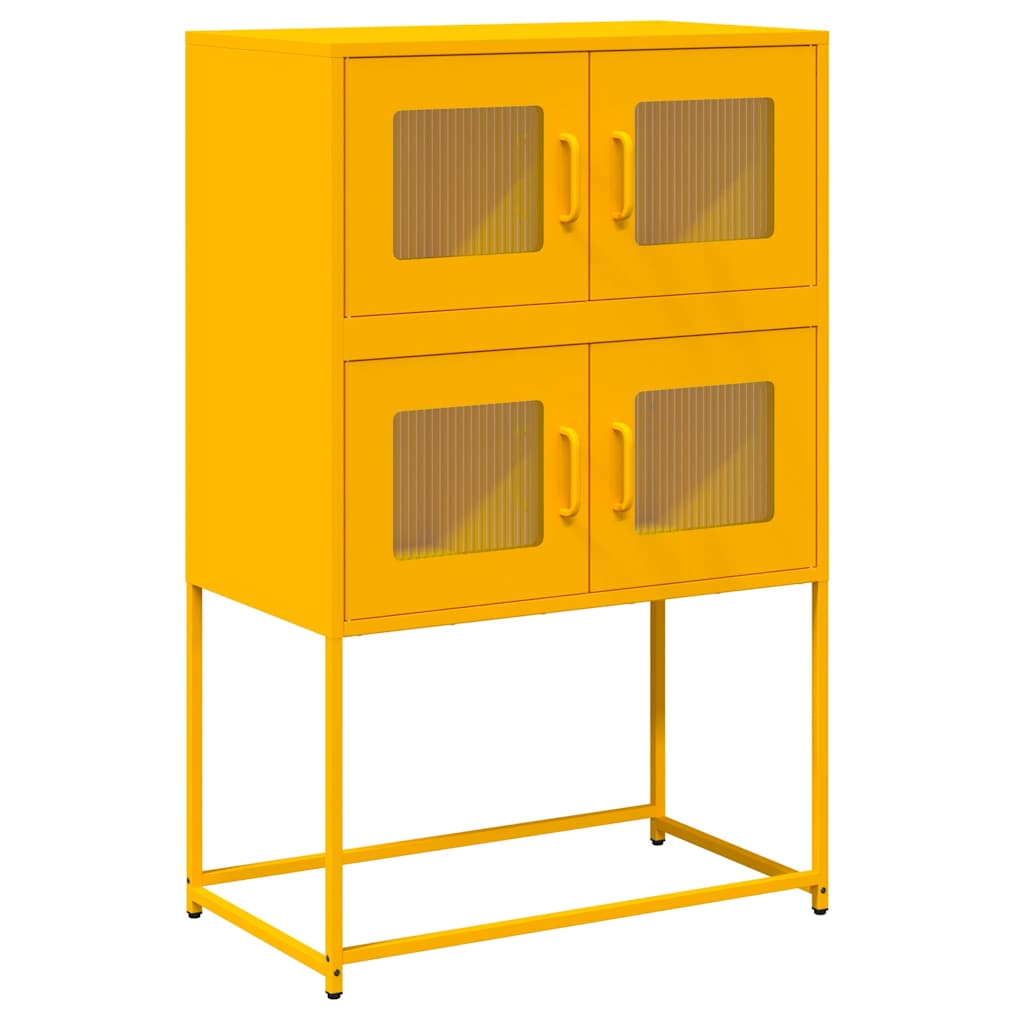 Buffet haut jaune moutarde 68x39x107 cm acier - XIOS