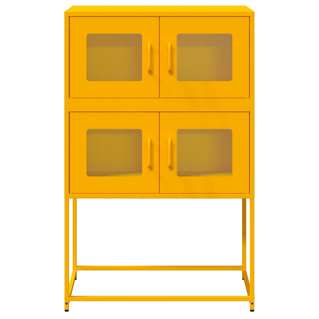 Buffet haut jaune moutarde 68x39x107 cm acier - XIOS