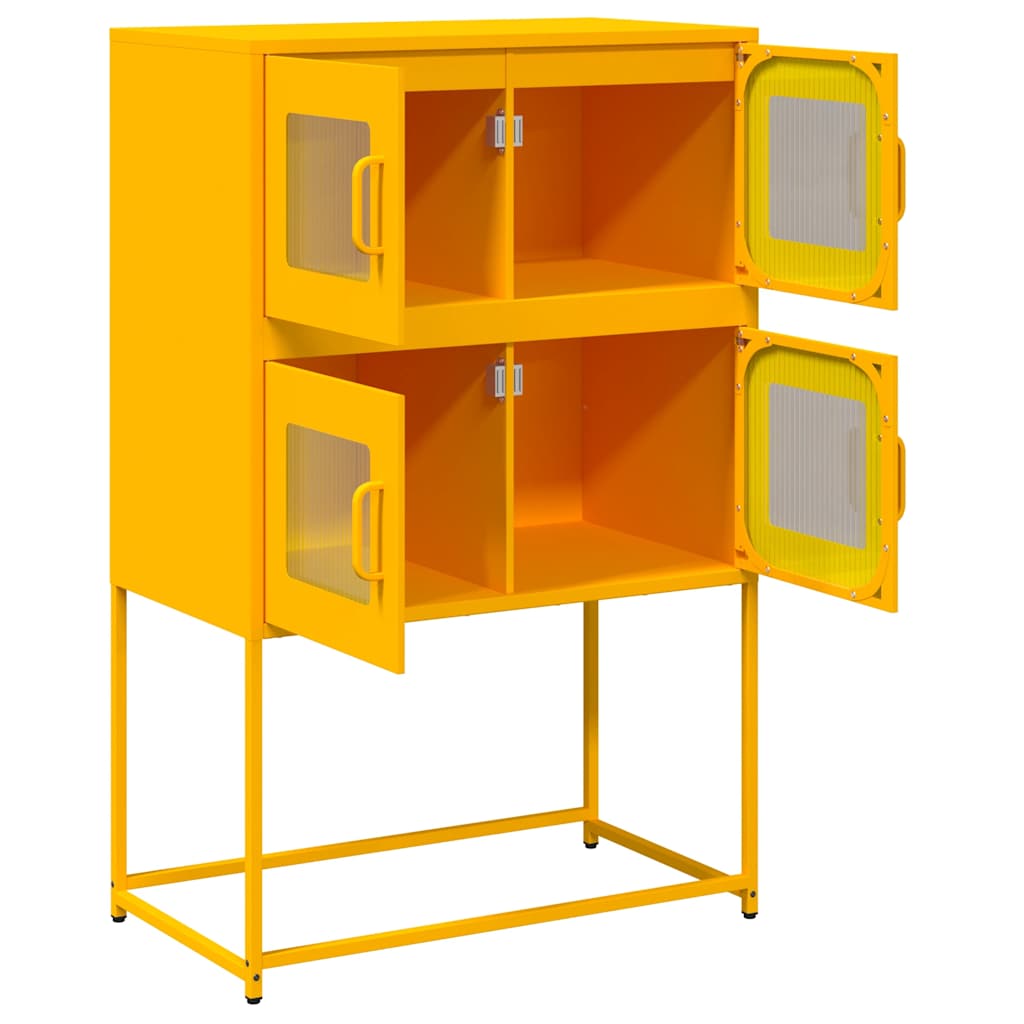 Buffet haut jaune moutarde 68x39x107 cm acier - XIOS