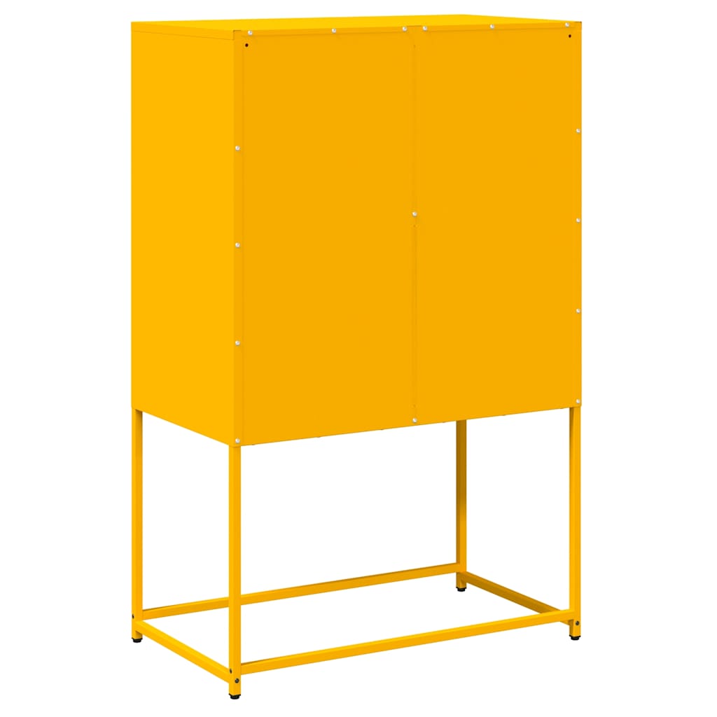 Buffet haut jaune moutarde 68x39x107 cm acier - XIOS