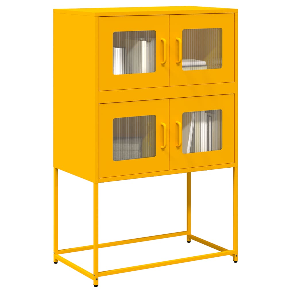 Buffet haut jaune moutarde 68x39x107 cm acier - XIOS