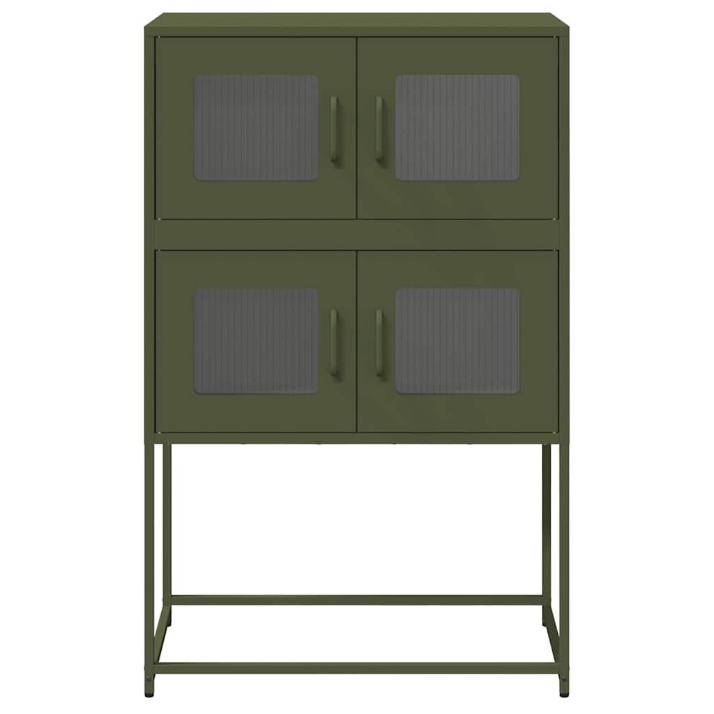 Buffet haut vert olive 68x39x107 cm acier - XIOS