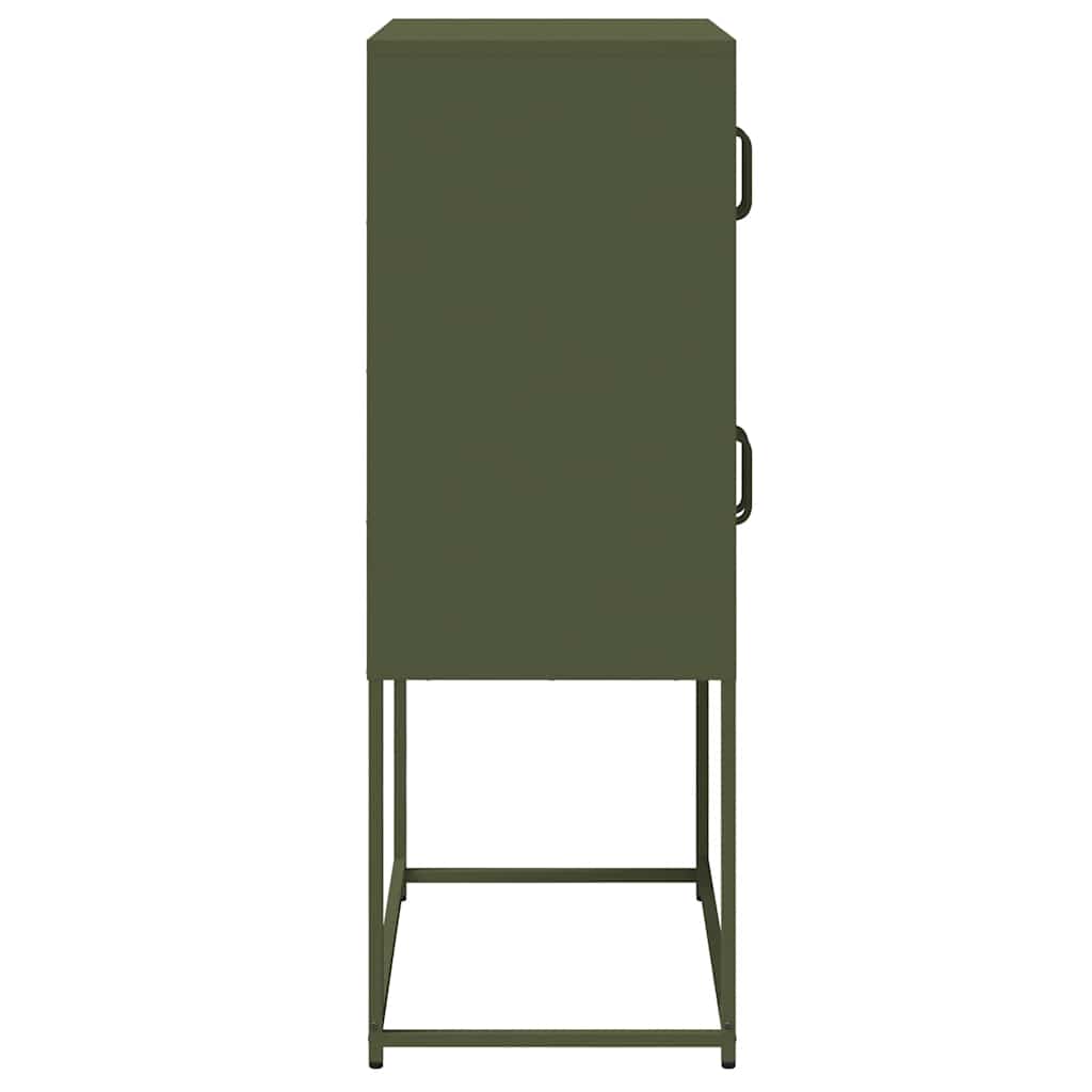 Buffet haut vert olive 68x39x107 cm acier - XIOS