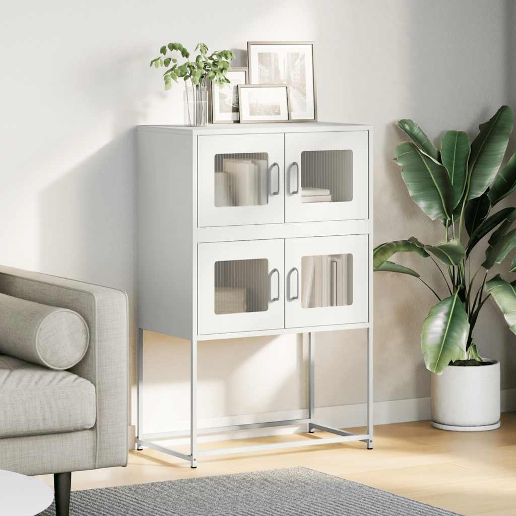 Buffet haut blanc 68x39x107 cm acier - XIOS