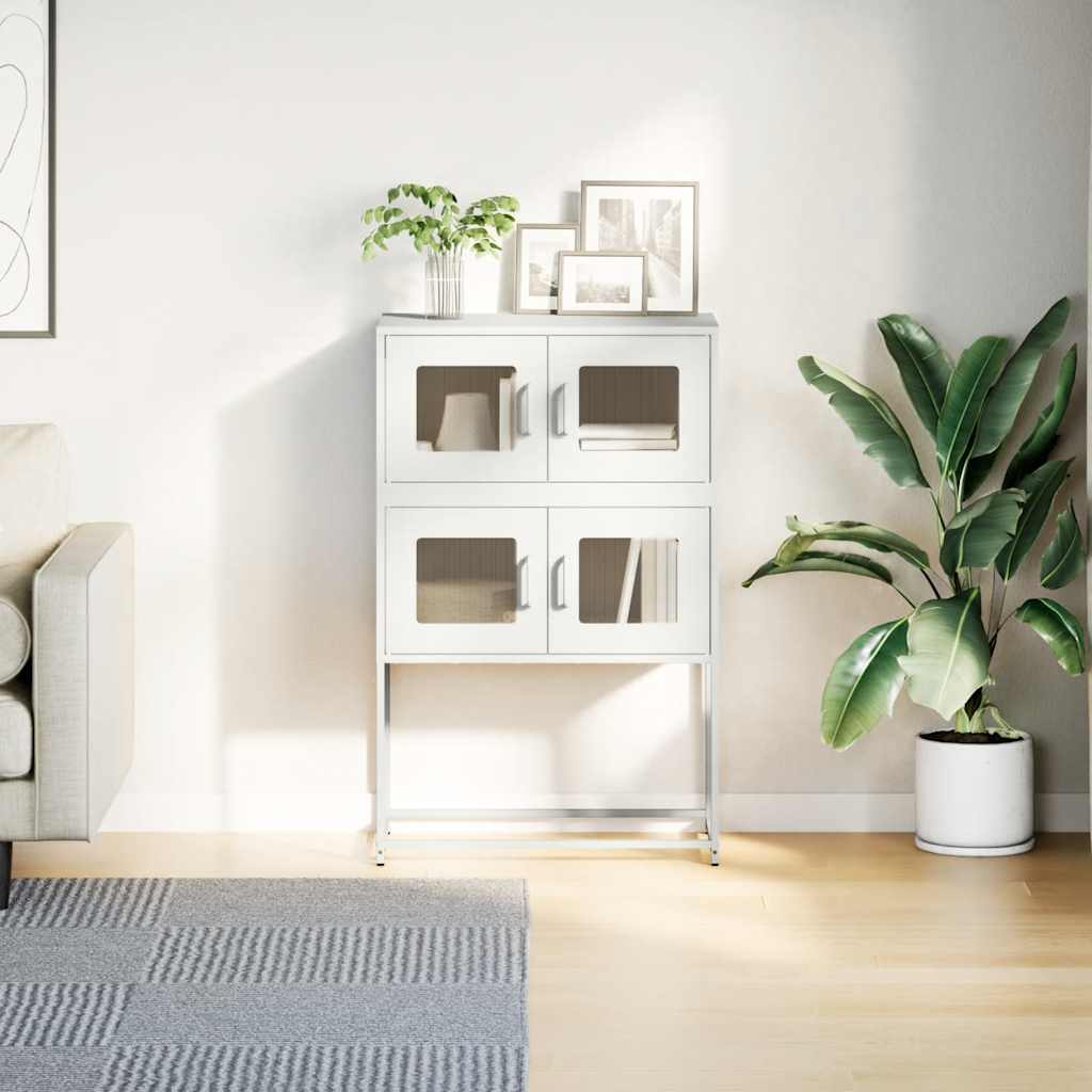 Buffet haut blanc 68x39x107 cm acier - XIOS
