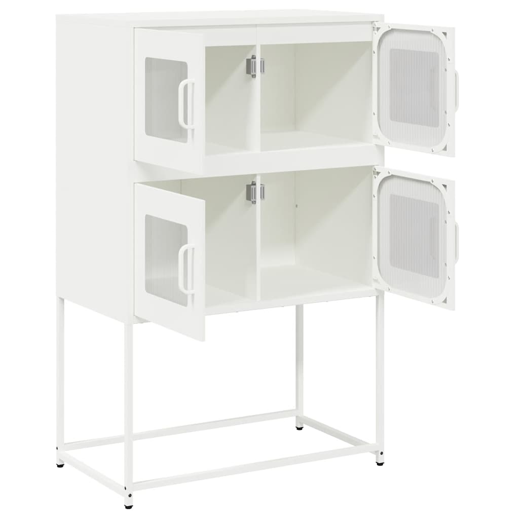 Buffet haut blanc 68x39x107 cm acier - XIOS
