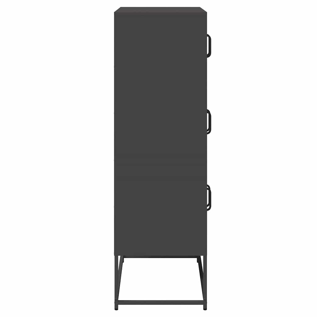 Buffet haut noir 68x39x123 cm acier