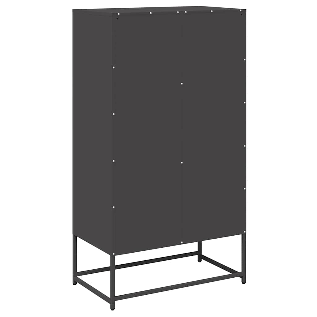 Buffet haut noir 68x39x123 cm acier