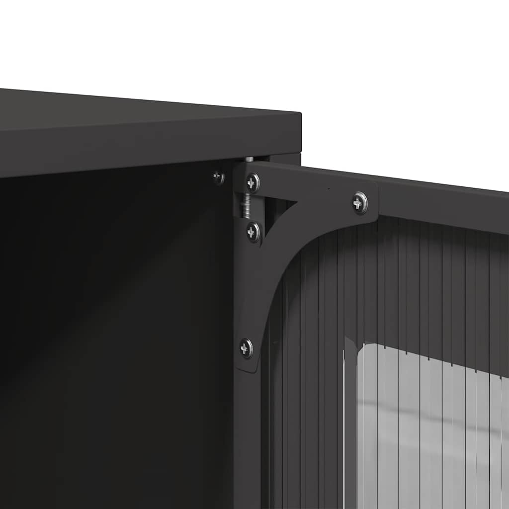 Buffet haut noir 68x39x123 cm acier