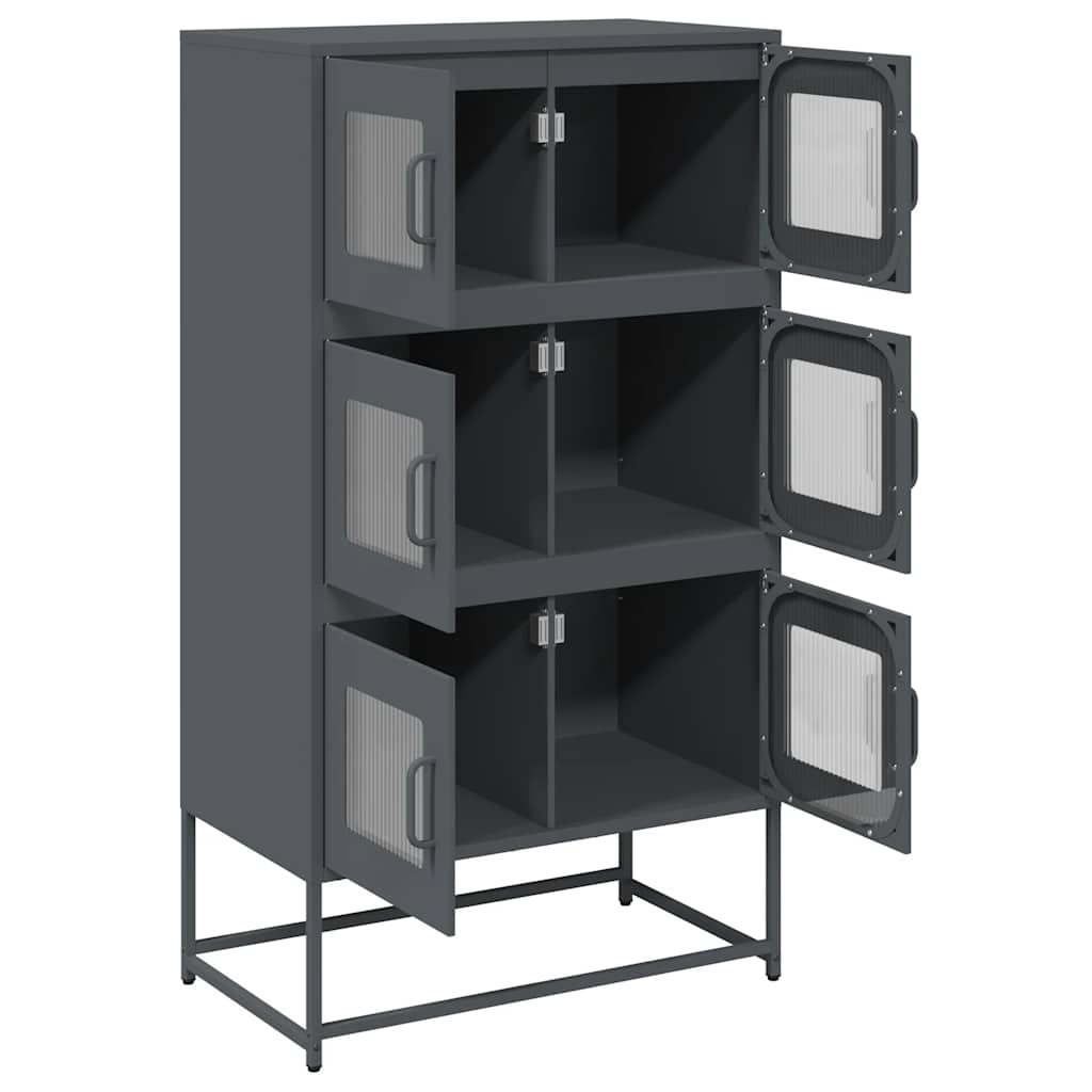 Buffet haut anthracite 68x39x123 cm acier - XIOS