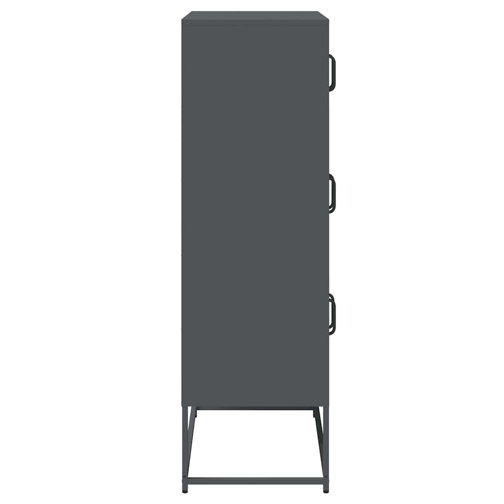 Buffet haut anthracite 68x39x123 cm acier - XIOS