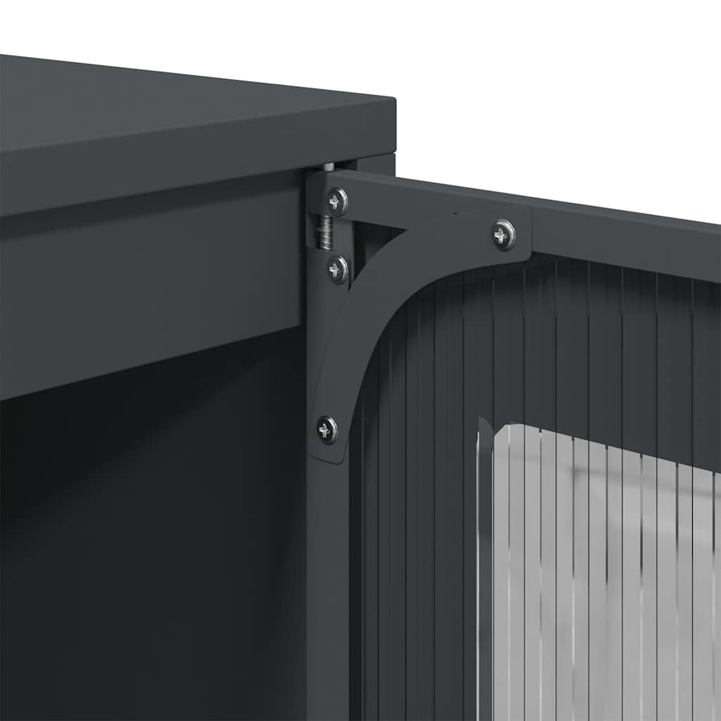 Buffet haut anthracite 68x39x123 cm acier - XIOS
