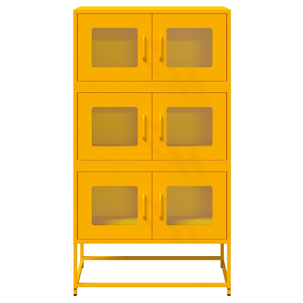 Buffet haut jaune moutarde 68x39x123 cm acier