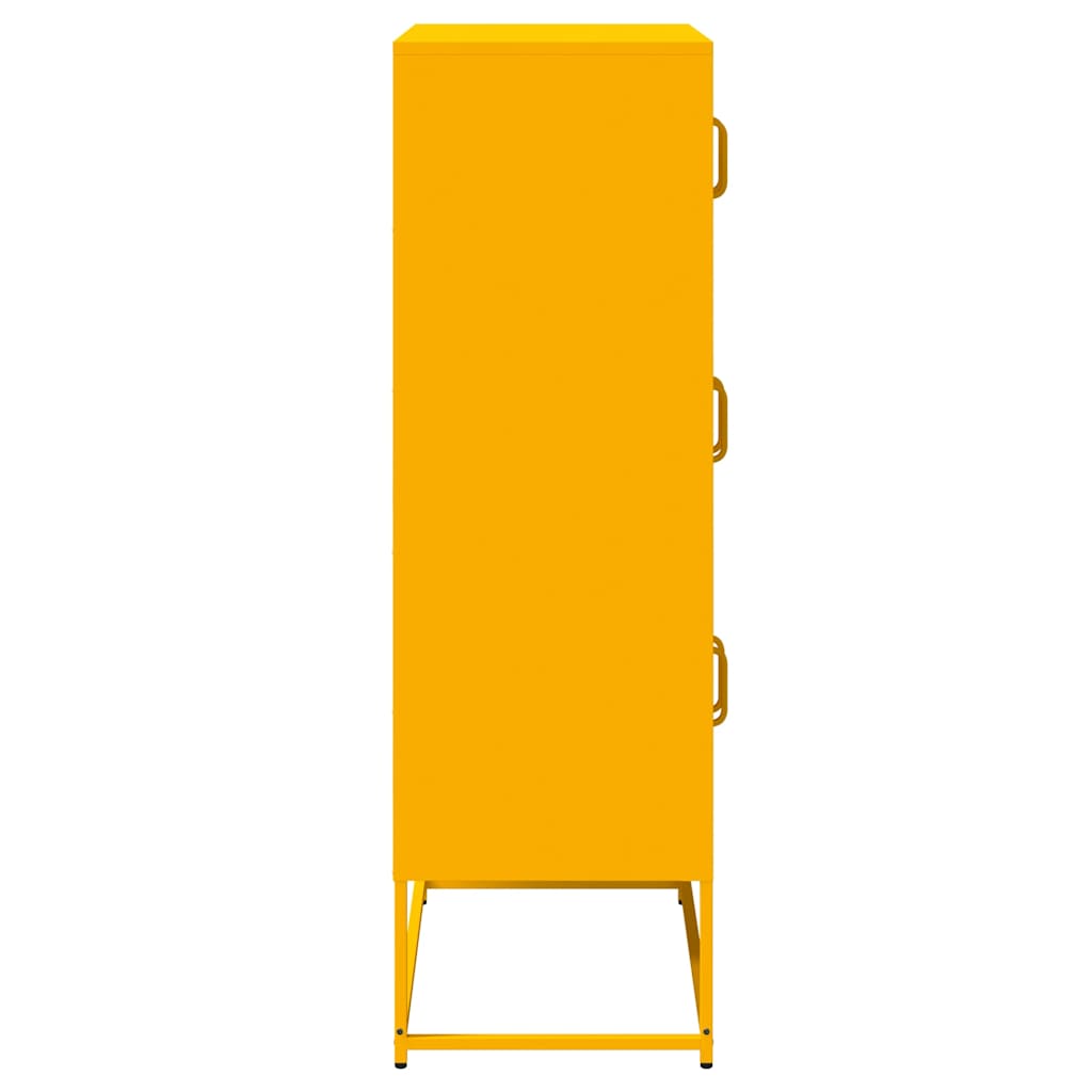 Buffet haut jaune moutarde 68x39x123 cm acier