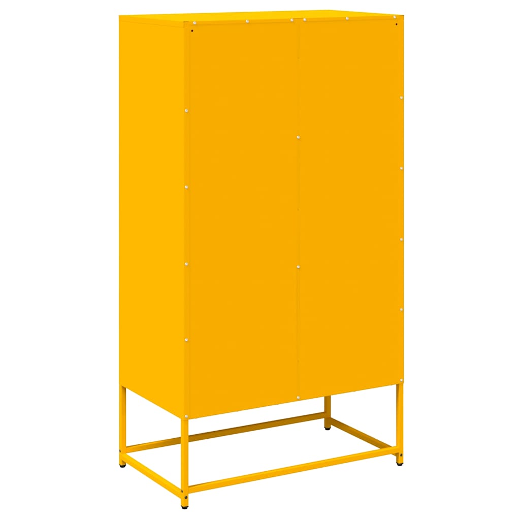 Buffet haut jaune moutarde 68x39x123 cm acier