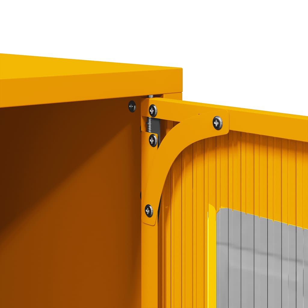 Buffet haut jaune moutarde 68x39x123 cm acier