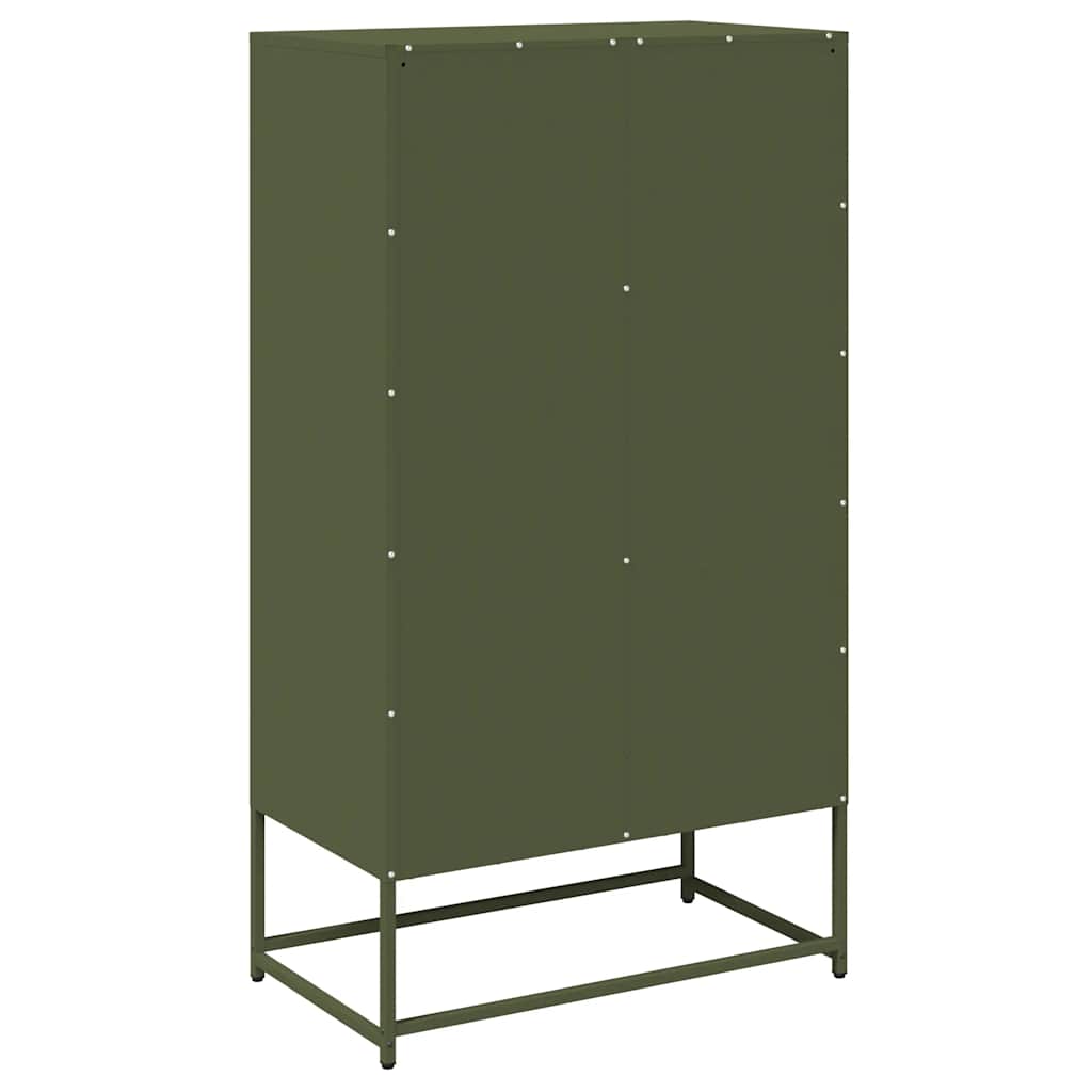 Buffet haut vert olive 68x39x123 cm acier - XIOS