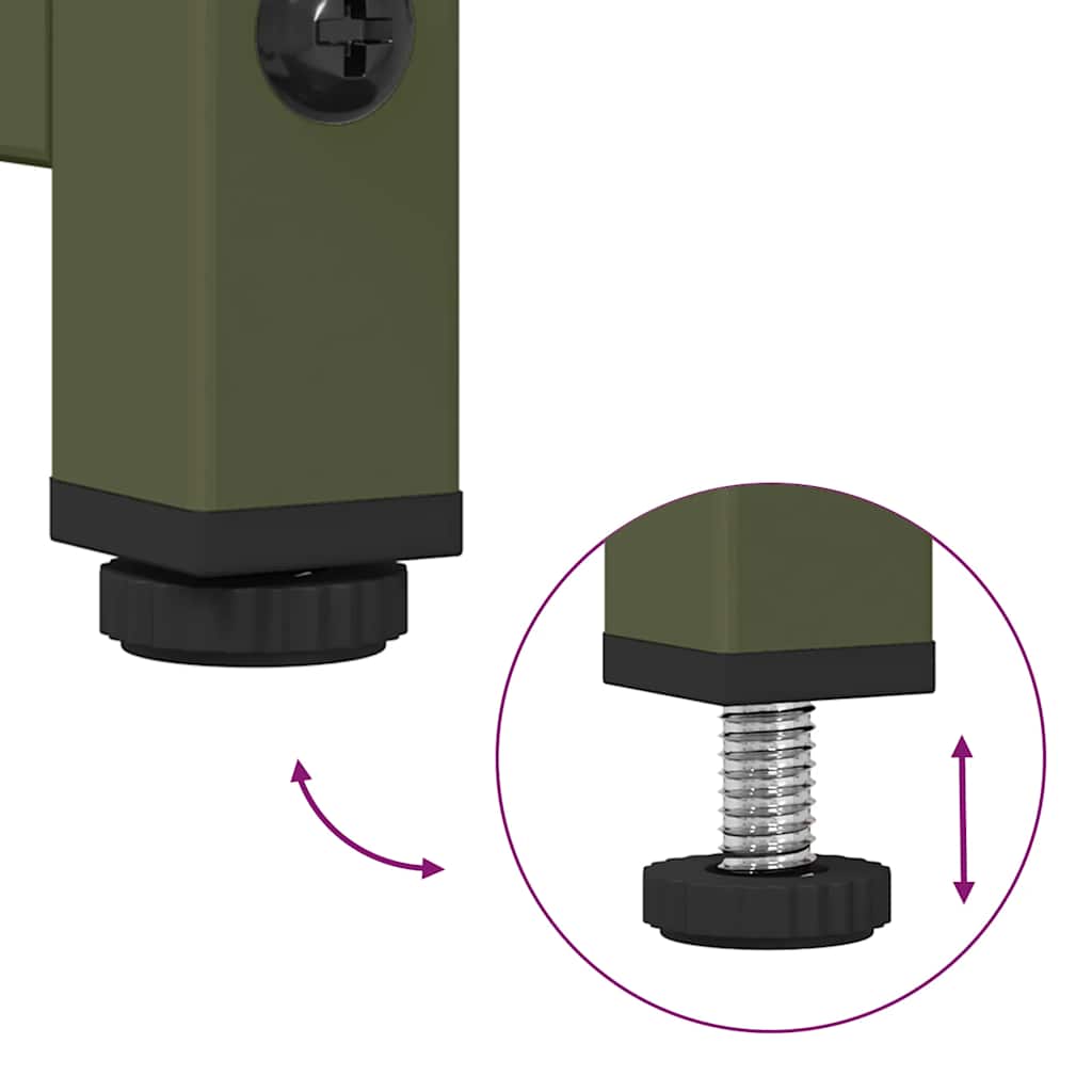 Buffet haut vert olive 68x39x123 cm acier - XIOS