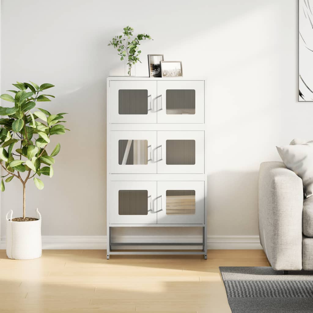 Buffet haut blanc 68x39x123 cm acier - XIOS