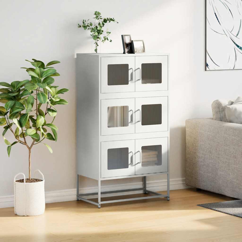 Buffet haut blanc 68x39x123 cm acier - XIOS