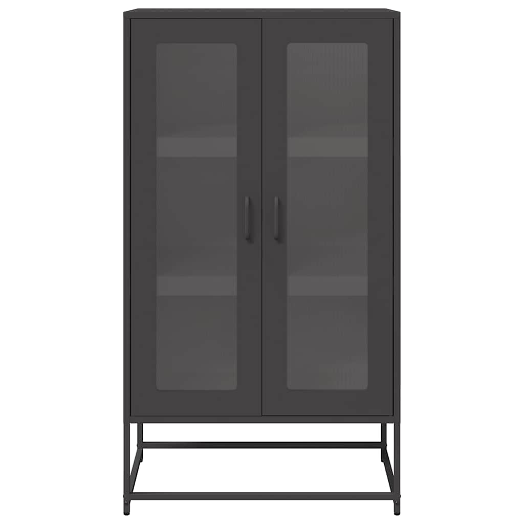 Buffet haut noir 68x39x123 cm acier - XIOS