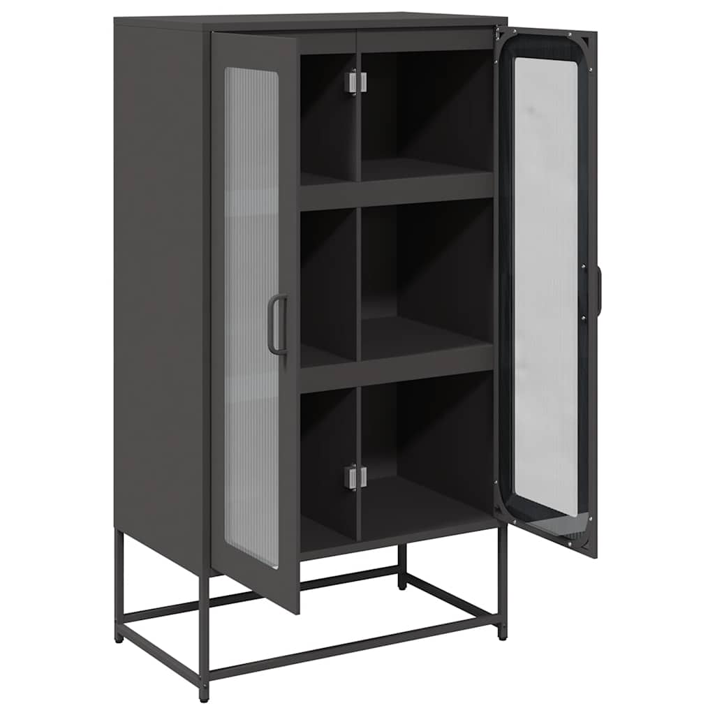 Buffet haut noir 68x39x123 cm acier - XIOS